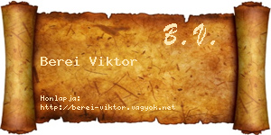Berei Viktor névjegykártya